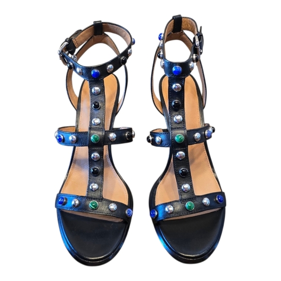 Coach Isabel Matte Black Strappy Studded High Heel Sandal 11 - Picture 3 of 12